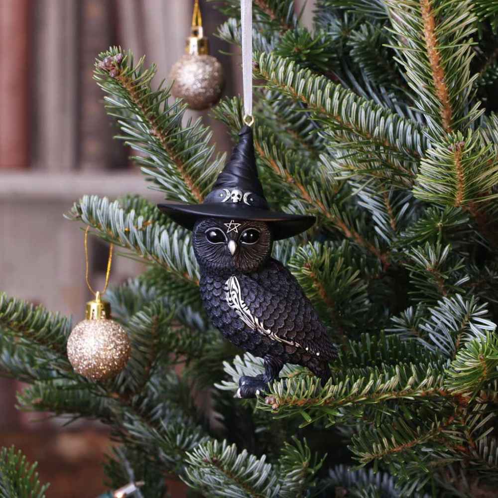 Nemesis Now - Owlocen Hanging Ornament Christmas bauble - Black